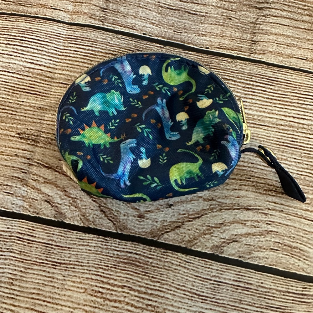 Itzy Ritzy Dinosaur Print Kids Pouch - Blue and Green
